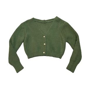 Green Cardigan with pearl buttons